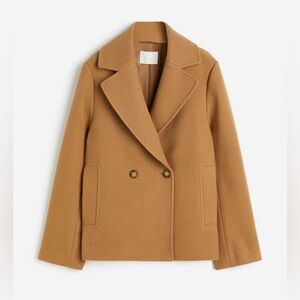 H&M | DOUBLE BREASTED BLAZER JACKET | SIZE: L | COLOR: CAMEL | NWOT
